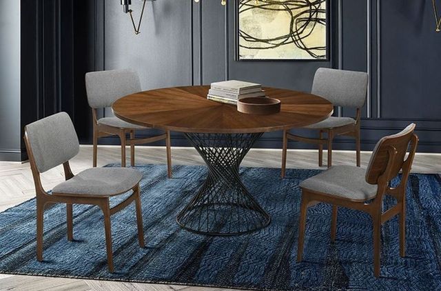 Armen Living Cirque and Lima 5-Piece Black/Gray/Walnut Dining Set-1