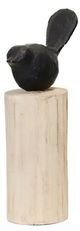 StyleCraft Black Birds Sitting on Beige Log Sculpture-3