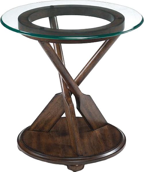 Magnussen Home® Beaufort Glass/Dark Oak Round End Table-0