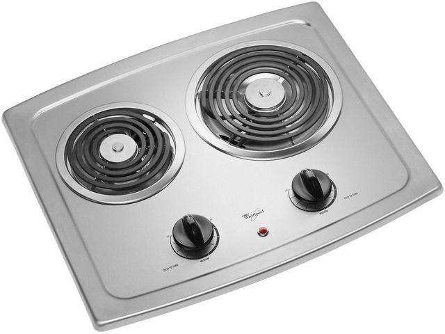 Whirlpool® 21" Black on Stainless Electric Cooktop-1