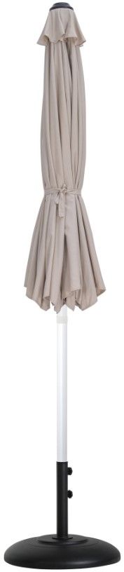 Meridian Furniture Fiji Beige/Matte Black/Matte White Aluminum Outdoor Patio Umbrella and Base-1