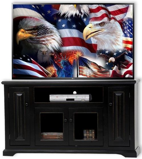 American Heartland Manufacturing Poplar Wooden Deluxe TV Stand-1