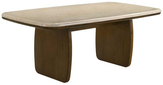 ACME Furniture Kasha Natural Marble Top Dining Table with Vintage Oak Base-0