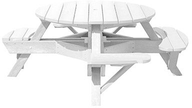 C R Plastics White Wheelchair Accessible Picnic Table-0