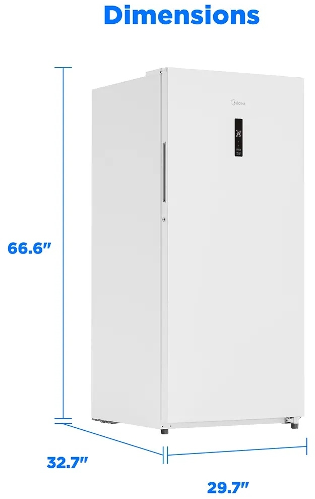 Midea® 21.1 Cu. Ft. White Upright Freezer | Baldwin's Appliance
