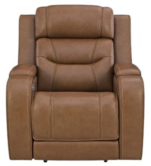 Signature Design by Ashley® Knightington Caramel Power Recliner with Audio Seating-2