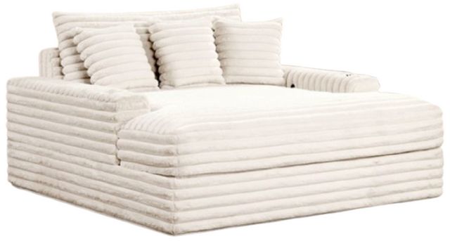 Furniture of America® Veyrier White Arm Chaise