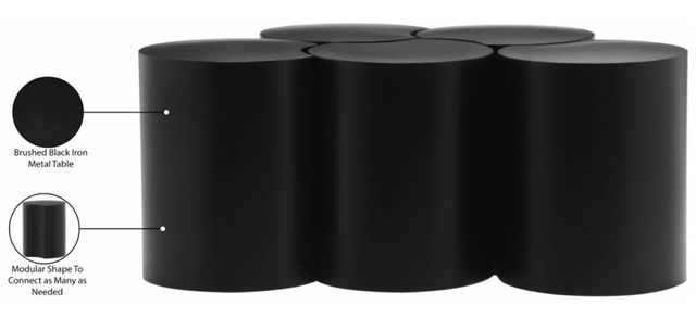 Meridian Furniture Dimple 5-Piece Matte Black 16" Modular Nesting Coffee Table Set-2