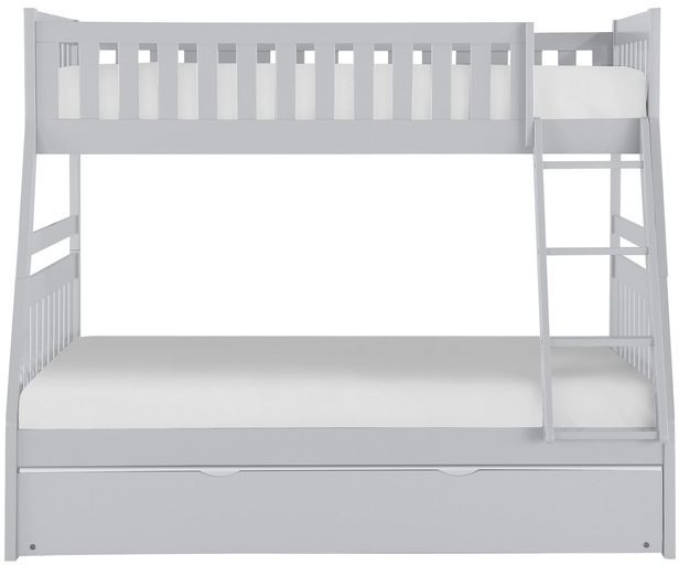 Homelegance® Orion Gray Twin over Full Youth Bunk Bed with Twin Trundle -0