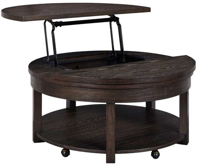 Liberty Furniture Weston Peppercorn Round Lift Top Cocktail Table-3