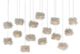 Currey & Company Birds Nest Painted Silver/Clear Rectangular 15-Light Multi-Drop Pendant-0