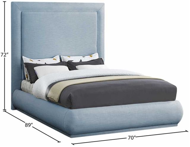 Meridian Furniture Brooke Light Blue Queen Bed-3