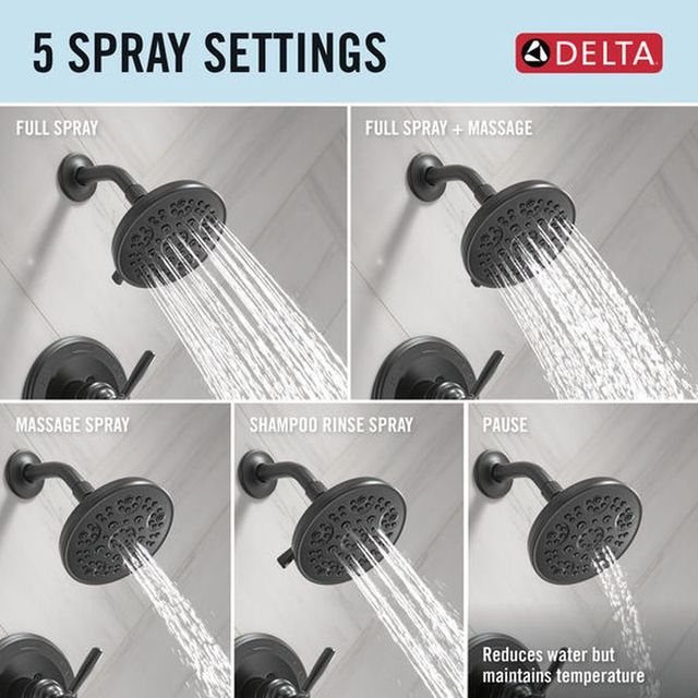 Delta Roe™ Monitor® 14 Series Matte Black Shower Only-4