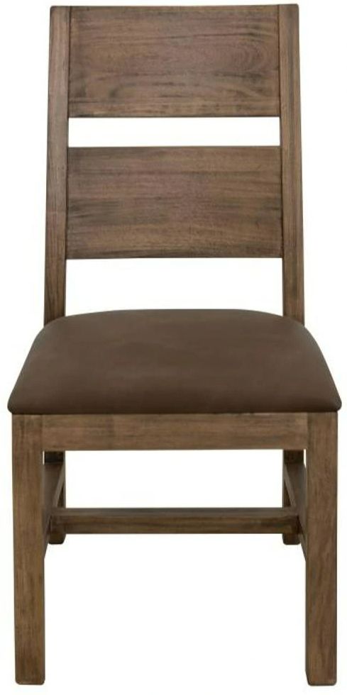 International Furniture Direct Natural Teca Brown Side Chair-2