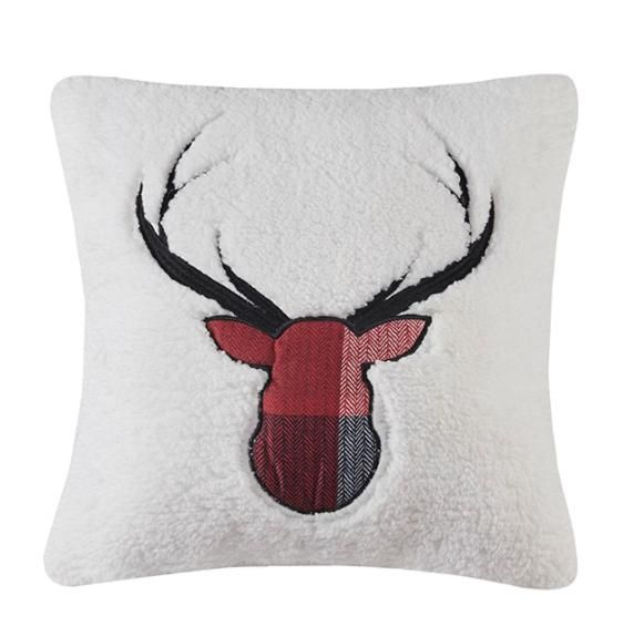 Olliix by Madison Park Pines Hill 4 Piece Red Full/Queen Printed Herringbone to Sherpa Reversible Coverlet Set-2