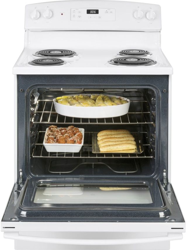 GE® 30" White Freestanding Electric Range-3