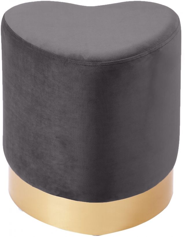 Meridian Furniture Heart Grey Velvet Stool-0