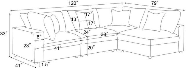 Coaster® Serene 4-Piece Charcoal Modular Sectional-2