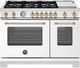 Bertazzoni Master Series 48" Fingerprint Resistant Bianco Matt Pro Style Dual Fuel Range with Gold Accents-0