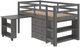 Donco Kids Study & Sleep Dark Gray Youth Twin Low Loft with Desk, Chest and Bookcase-2