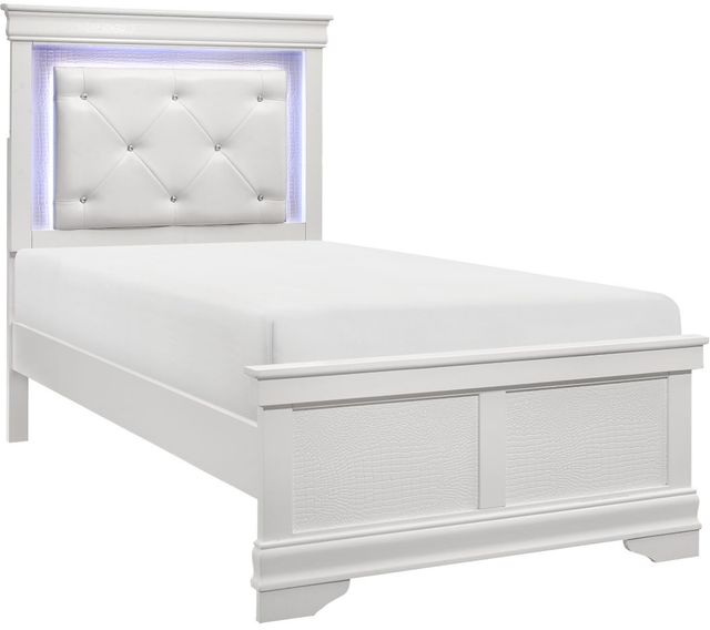 Mazin Furniture Lana White Twin Panel Bed-0