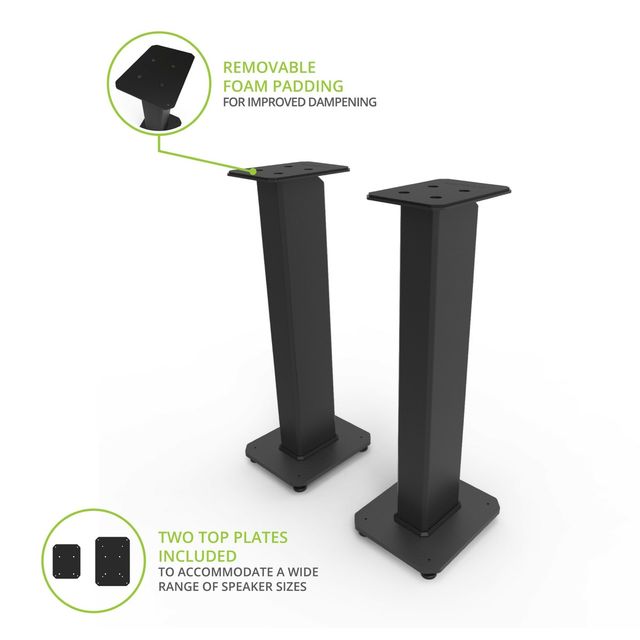 Kanto 30" Fillable Black Speaker Stand Set-4
