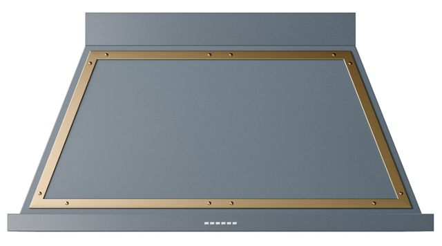 Ilve® Nostalgie II Noblesse 48'' Blue Gray Wall Mounted Range Hood with Brass Trim-0