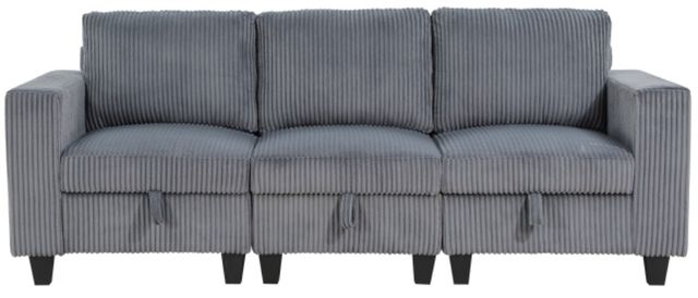 Homelegance® Walterboro Dark Gray 89'' Sofa with Storage and Charging Ports-2