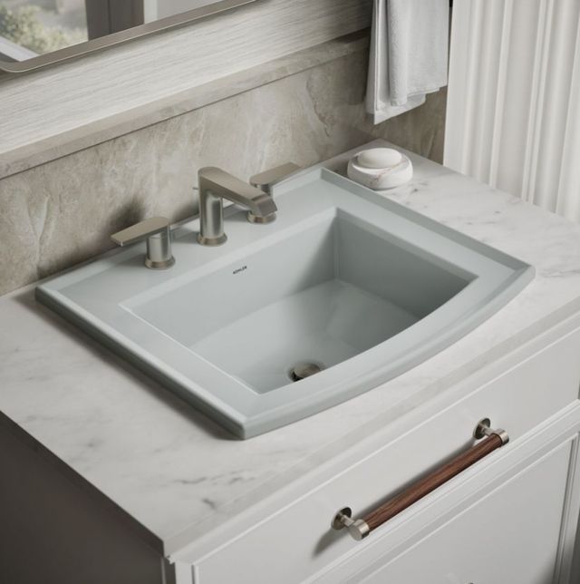 Kohler Archer® Ice Grey 22.75" Rectangular Drop-In Bathroom Sink-2