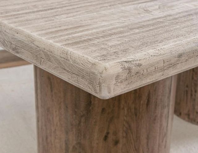 International Furniture Direct Sahara Cream Top Sofa Table with Caramel Brown Base-1