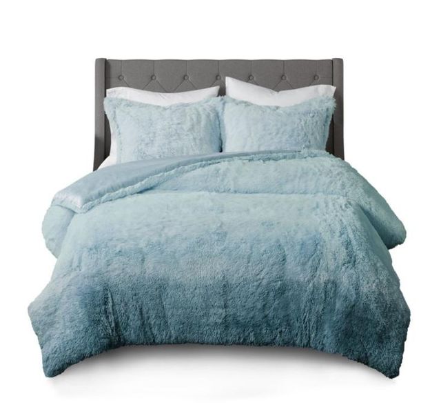 Olliix by Cosmo Living Cleo Teal Twin/Twin XL Ombre Shaggy Fur Comforter Set-0