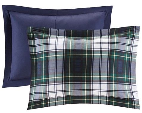 Olliix by Madison Park Essentials Parkston Navy Twin Microfiber Printed Comforter Mini Set-2