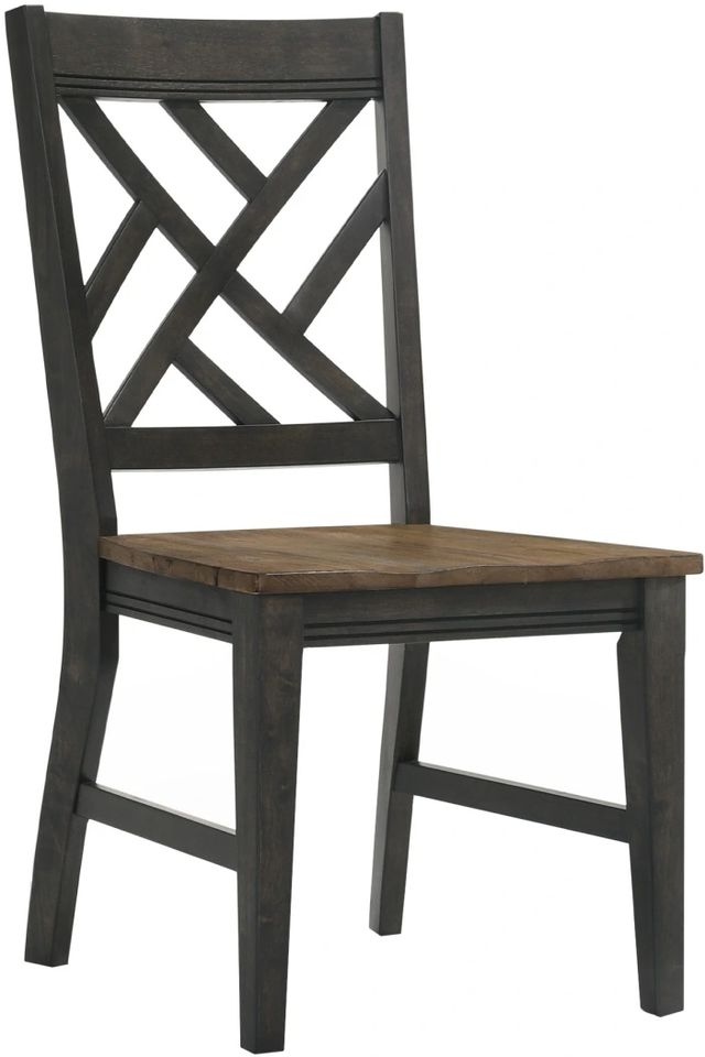 Intercon Harper Brushed Brown/Pecan Lattice Back Side Chair-0
