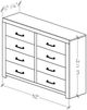 Perdue Woodworks 65,000 Essential Brown/Gray 8-Drawer Chest-2