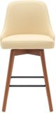 Armen Living Sicily Cream/Walnut Swivel Counter Stool-3