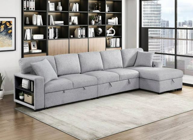 Homelegance® Pompano 3-Piece Gray Right-Arm Facing Sectional with Chaise-1