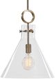 Uttermost® Imbuto Aged Brass Funnel Glass 1-Light Pendant-0