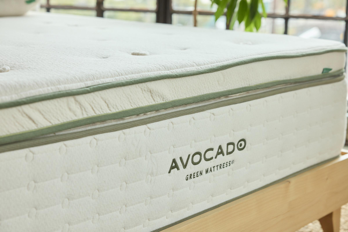 Avocado Green 15.5" Wrapped Coil Plush Box Top Queen Mattress