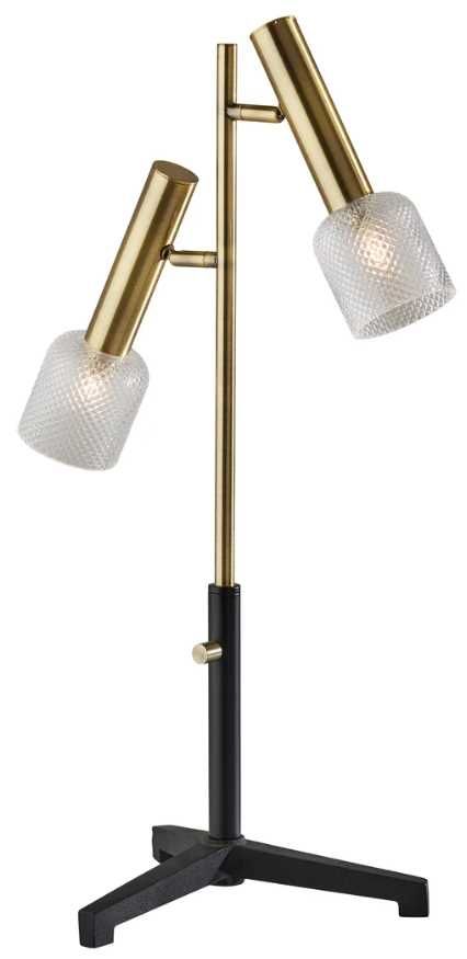 Adesso® Melvin Antique Brass/Black LED Table Lamp-0