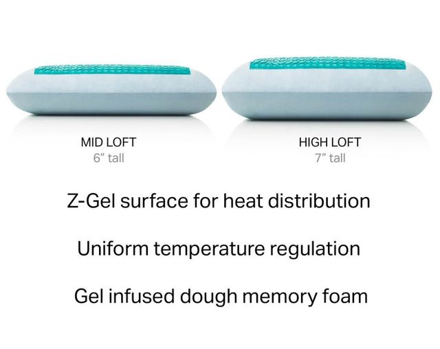 Malouf® Z® Gel Dough® + Z™ Gel Mid Loft Queen Bed Pillow-4