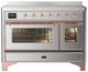 Ilve® Majestic III 48" Stainless Steel Pro Style Induction Range with Triple Glass Door and Copper Trim-0