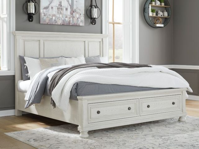 Signature Design by Ashley® Robbinsdale Antique White California King Storage Panel Bed-4
