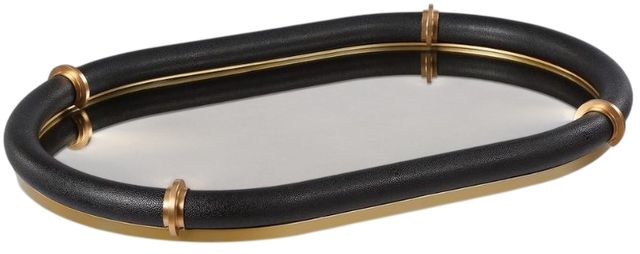 Uttermost® Cyprus Black/Brass Oval Tray-0
