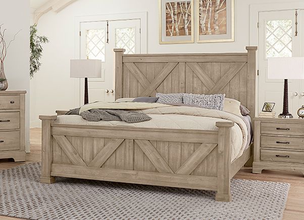 Vaughan Bassett Artisan & Post Collection Cool Rustic Clear Maple X Queen Poster Bed-1