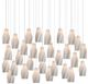 Currey & Company Posh Silver/White 30-Light Linear Multi-Drop Pendant-0