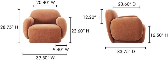 Moe's Home Collection Hazel Copper Lounge Chair -2