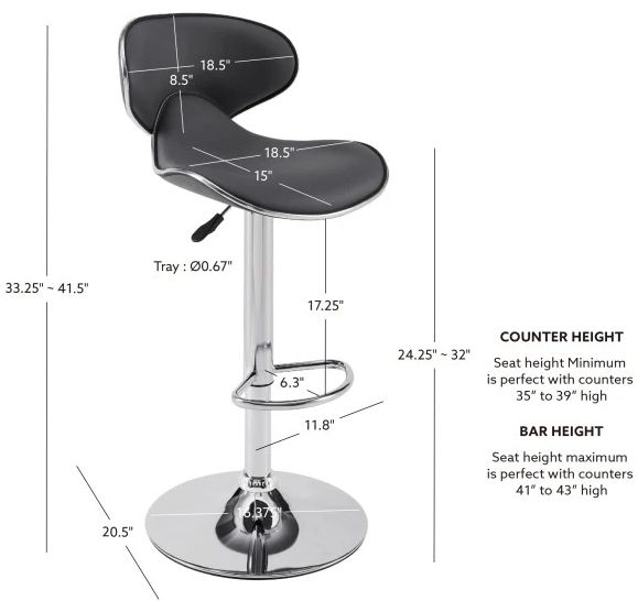 Powell® Beldon Gray Adjustable Bar Stool-2