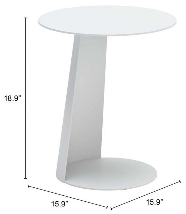 Zuo® Modern Sunny Isles White Aluminum Outdoor Side Table-4