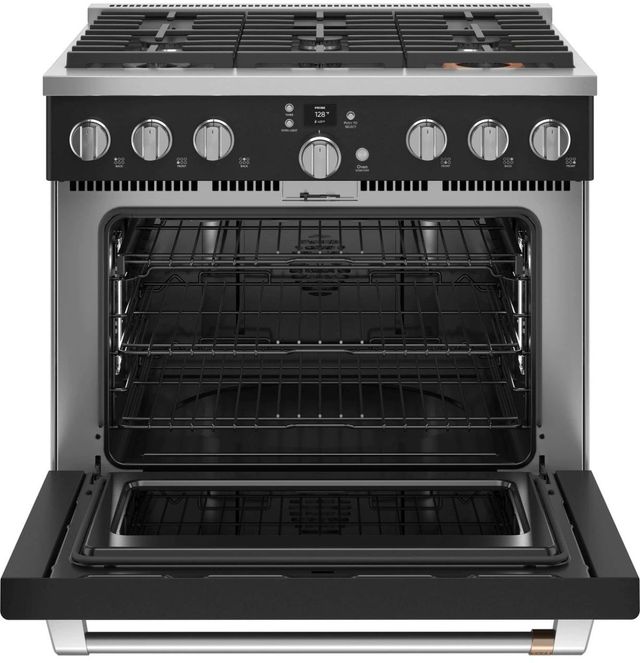 Café™ 36" Matte Black Pro Style Dual Fuel Range-1