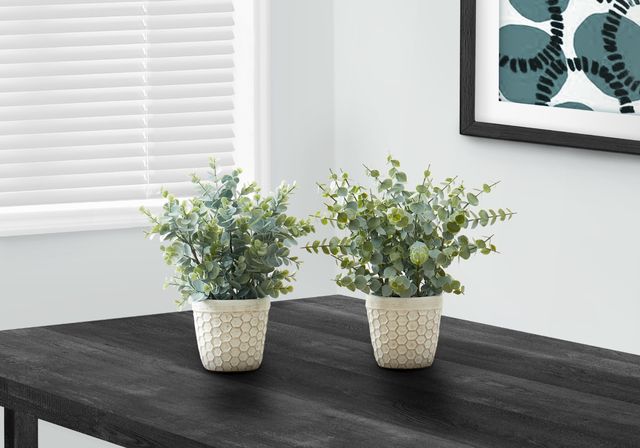 Monarch Specialties Inc. 2-Piece White 13" Tall Artificial Potted Eucalyptus Grass-3